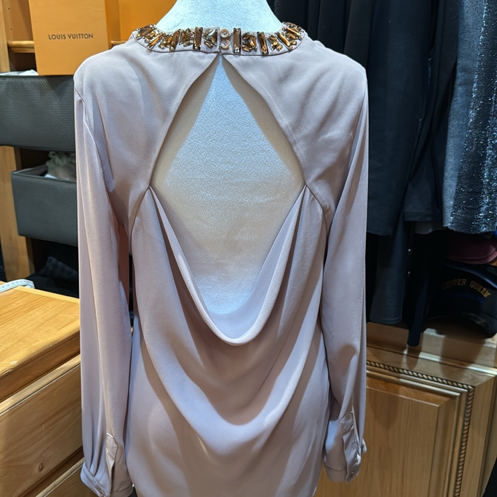 BCBGMaxAzria Blush Embellished Blouse